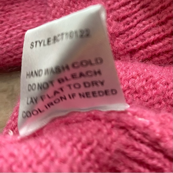 LA Hearts PINK size S crop top mockneck long sleeve pullover fuzzy sweater - Picture 7 of 8